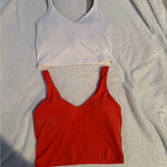 Lululemon Athletic White & Tan Top, Red Top Bundle - Picture 6 of 7